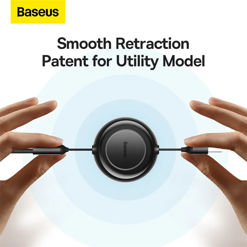 Baseus Bright Mirror 2 Series Retractable 3-in-1 Fast Charging  Data Cable USB to M L C 3.5A 1.1m