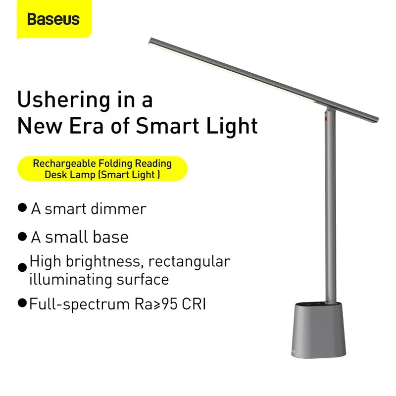 Baseus Smart Eye Rechargeable Folding Reading Desk Lamp Eye Protection Three color Mode Adjustable Brightness Study LED Lamp