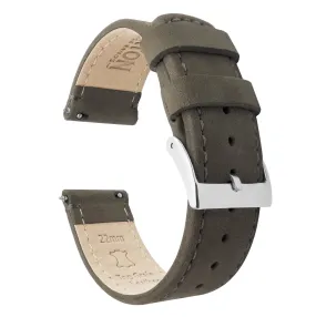 Espresso Brown Leather Quick Release Watch Band