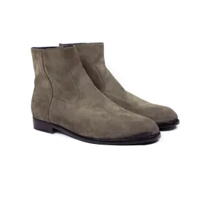 Floyd side-zip boot in taupe grey suede