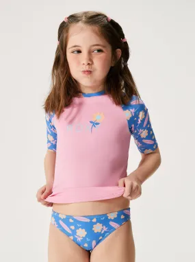 Girls 2-7 Lorem Short-Sleeve Rashguard Set - Ultramarine Lorem