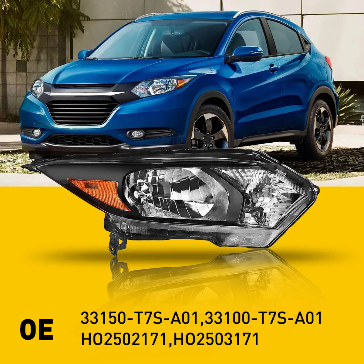 Headlight Assembly For 2016-2018 Honda HR-V Driver Side and Passenger Side