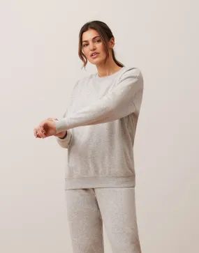 OVERSIZED CREW NECK SWEATSHIRT / GREY MIX