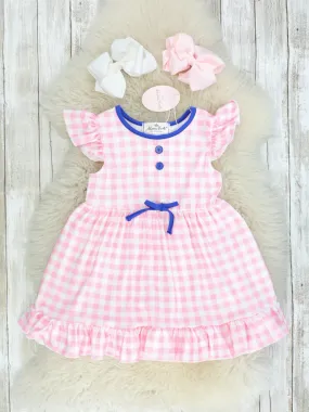 Pink Plaid Ruffle Dress