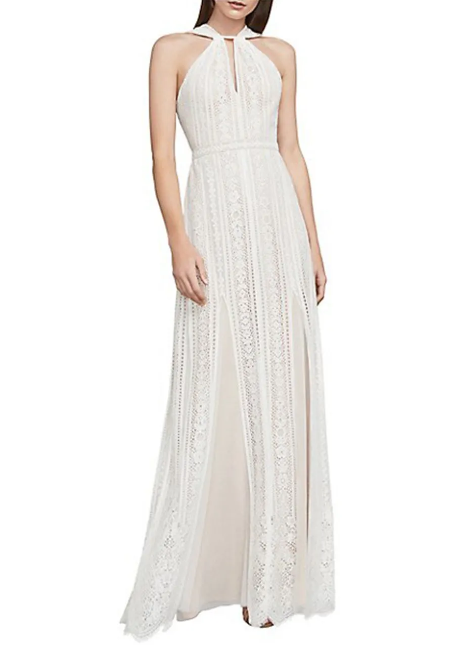 White Aloysha Halter Neck Gown